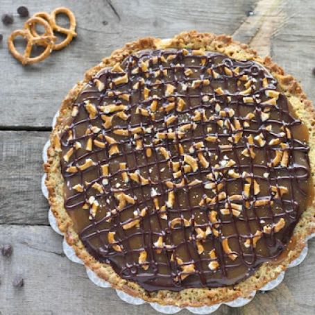Chocolate Caramel Pretzel Tart